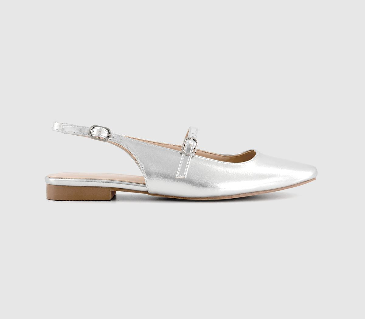 Womens Office Firefly Mary Jane Slingback Silver