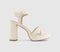 Womens Office Heaven Platform Block Heel Sandals Off White