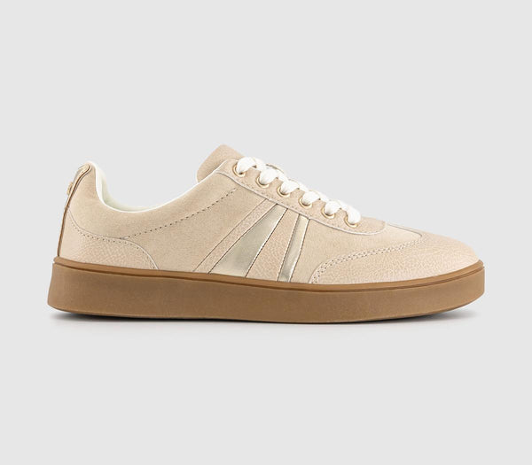 Office Florida Lace Up Skate Trainers Blush Gold
