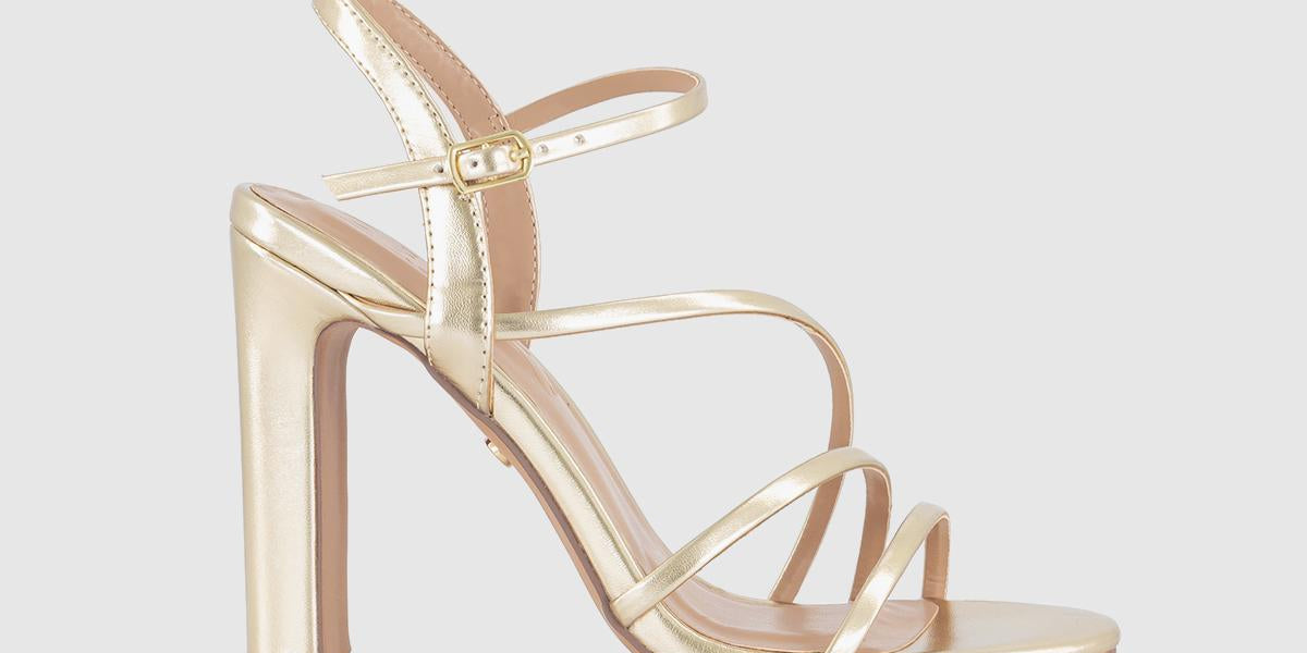 Giane retailer strappy heeled sandan - Gold - Free shipping