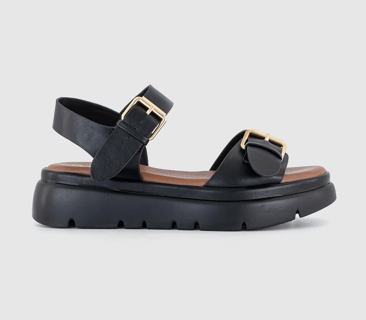 Womens OFFICE Sage Buckle Detail Platform Sandals Black