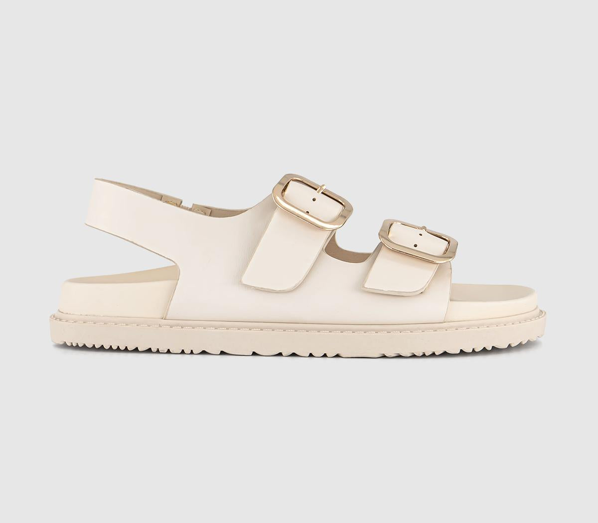 Womens Office Sunny  Double Buckle Strap Slingback Footbed Off White