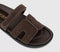 Womens OFFICE Serena Cut Out Two Strap Footbed Sandal Brown Suede
