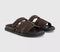 Womens OFFICE Serena Cut Out Two Strap Footbed Sandal Brown Suede