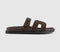 Womens OFFICE Serena Cut Out Two Strap Footbed Sandal Brown Suede - OFFCUTS SHOES by OFFICE