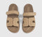 Womens OFFICE Serena Cut Out Two Strap Footbed Sandals Beige Raffia