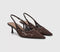 Womens OFFICE Madison Point Court Kitten Heels Brown Lace