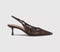 Womens OFFICE Madison Point Court Kitten Heels Brown Lace