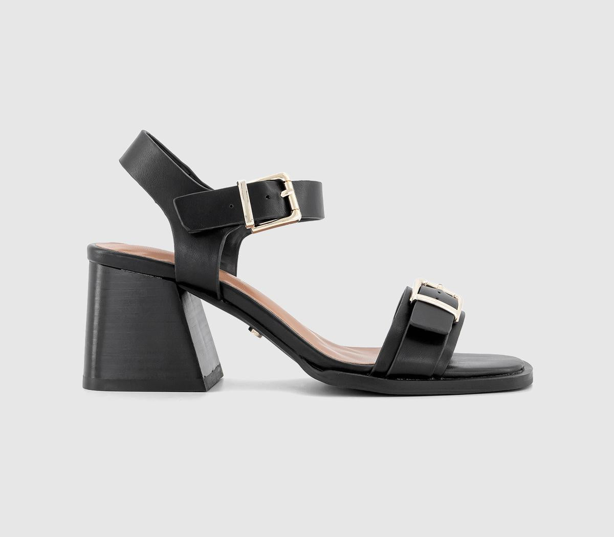 Womens Office Milan Two Part Buckle Sandals Black