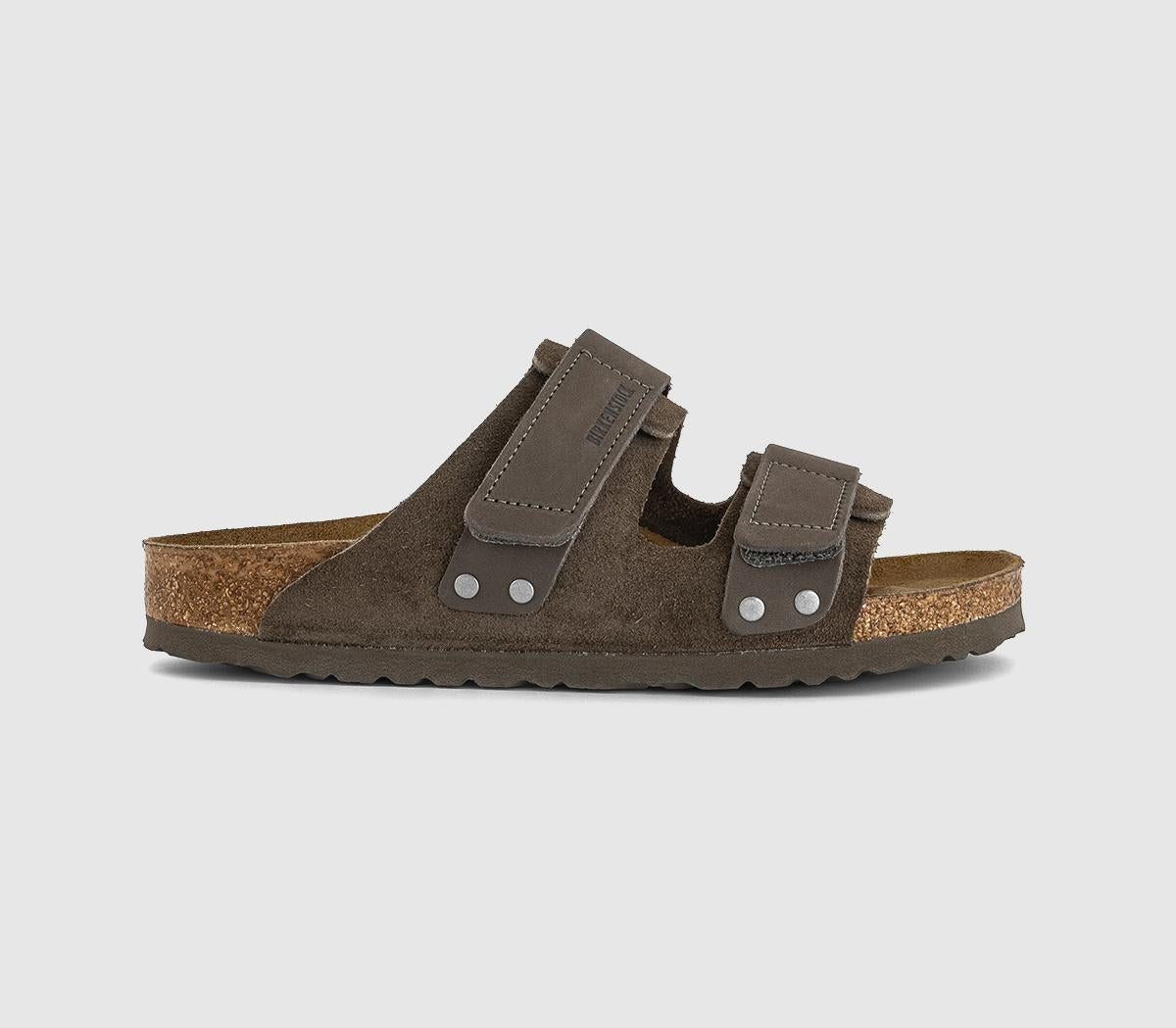 Womens BIRKENSTOCK Uji Sandals Concrete Grey Suede