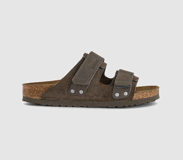 Womens BIRKENSTOCK Uji Sandals Concrete Grey Suede