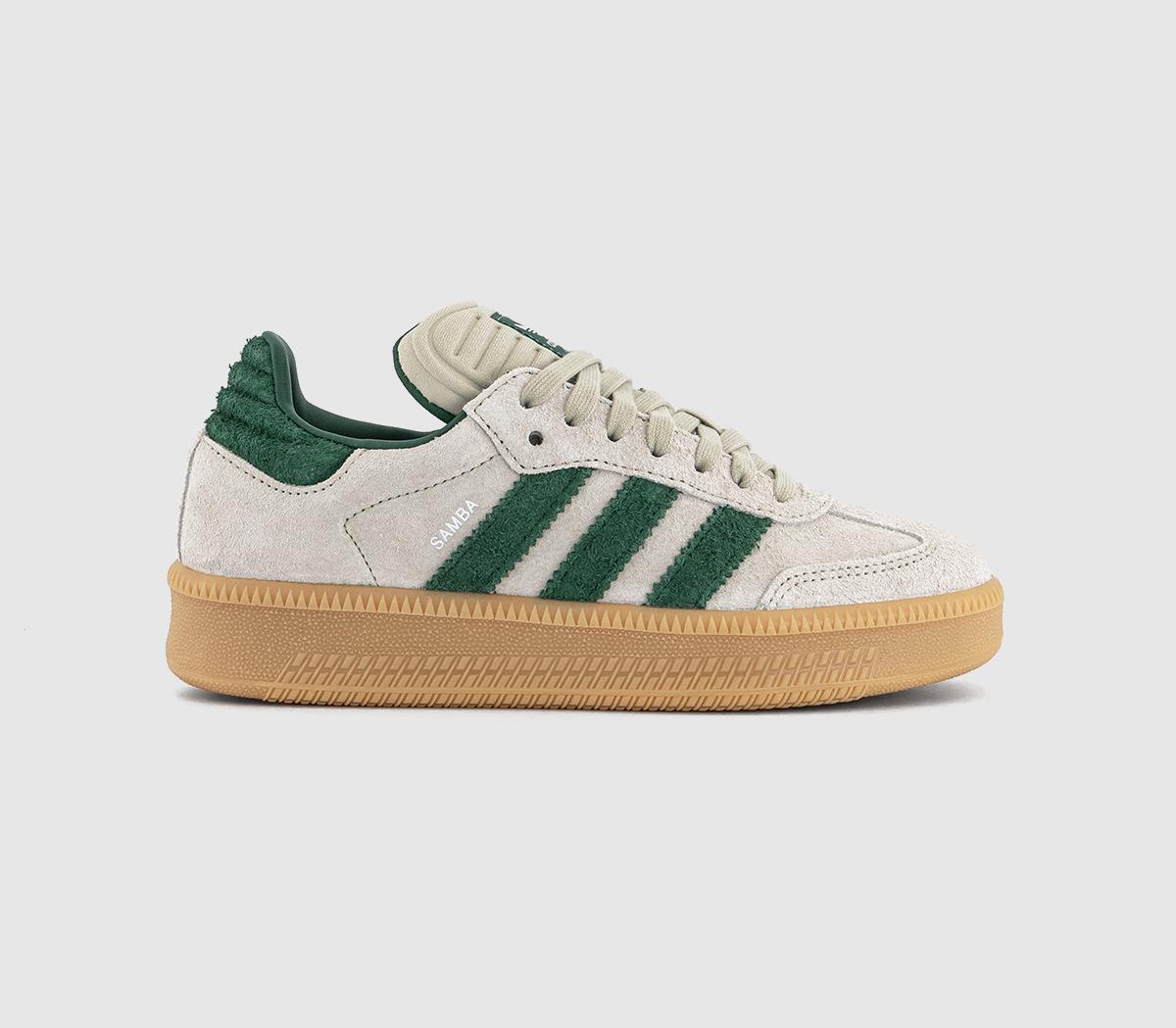 adidas Samba XLG Trainers Putty Grey Collegiate Green Gum