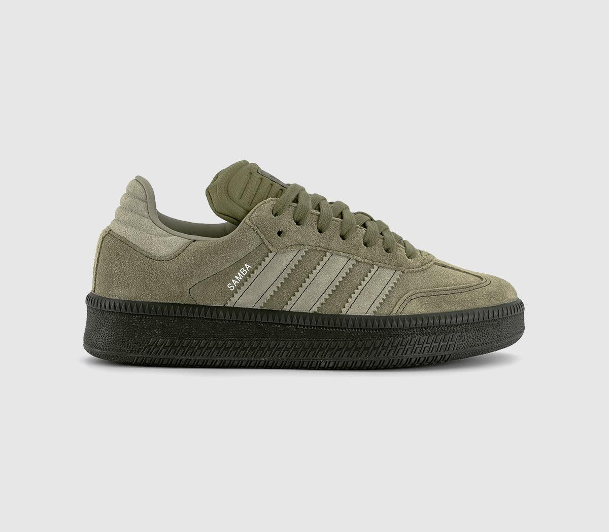 Mens adidas Samba Xlg Olive Strata Silver Pebble Silver Pebble Uk Size 5