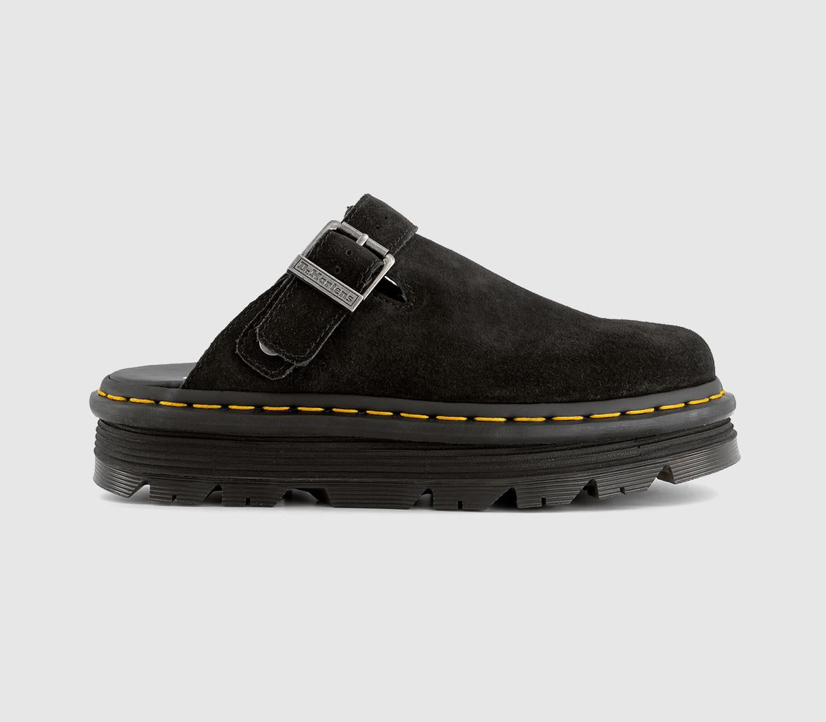 Womens Dr. Martens Zebzag Mule Black Suede