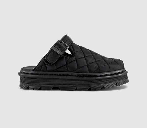 Womens Dr. Martens Zebzag Mules Black Quilted