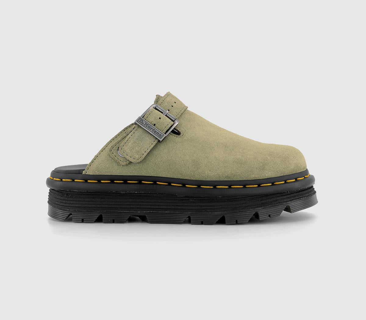 Womens Dr. Martens Zebzag Mule Muted Olive