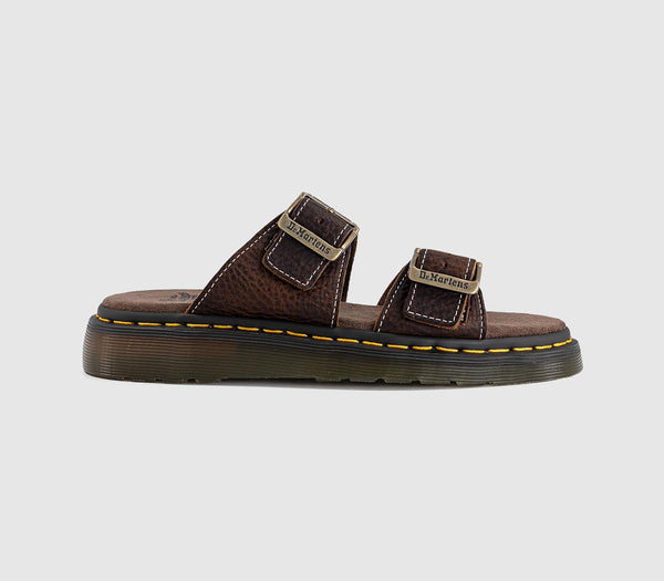 Womens Dr. Martens Josef Sandals Dark Brown Grizzly
