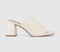 Womens Office Monroe  Block Heel Mule White Leather