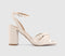 Womens Office Hallow Soft Twist Front Block Heels Off White