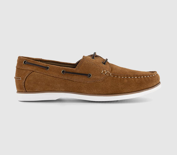 Mens Office Captain Suede Boat Shoe Dark Navy Suede Tan Suede