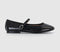 Womens Office Flower Mary Jane Ballerinas Black Patent