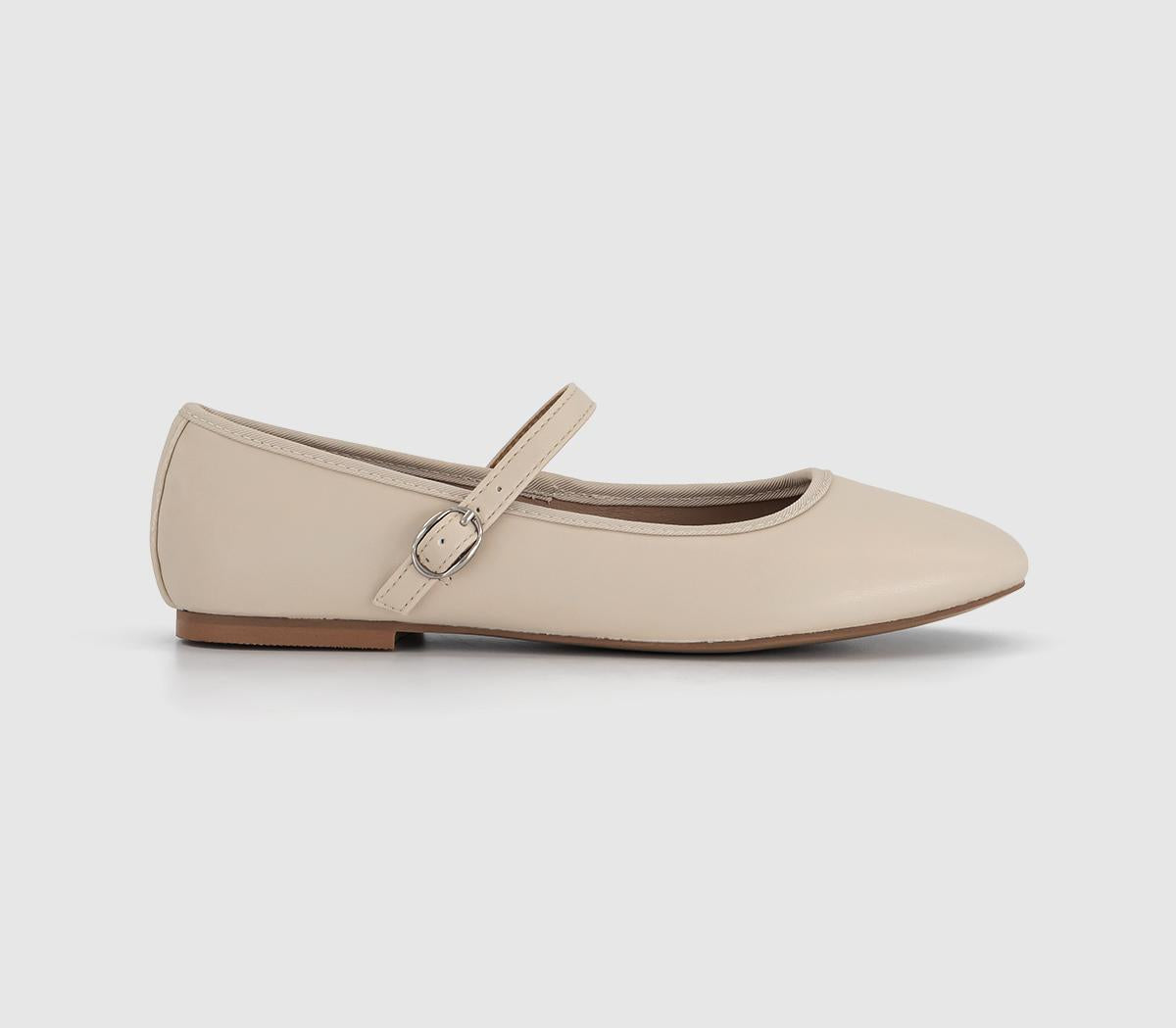 Womens Office Flower Mary Jane Ballerinas Cream