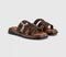 Womens OFFICE Stevie Cut Out Buckle Sandals Brown Suede