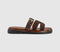 Womens OFFICE Stevie Cut Out Buckle Sandals Brown Suede