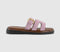 Womens OFFICE Stevie Cut Out Buckle Sandals Pink Suede
