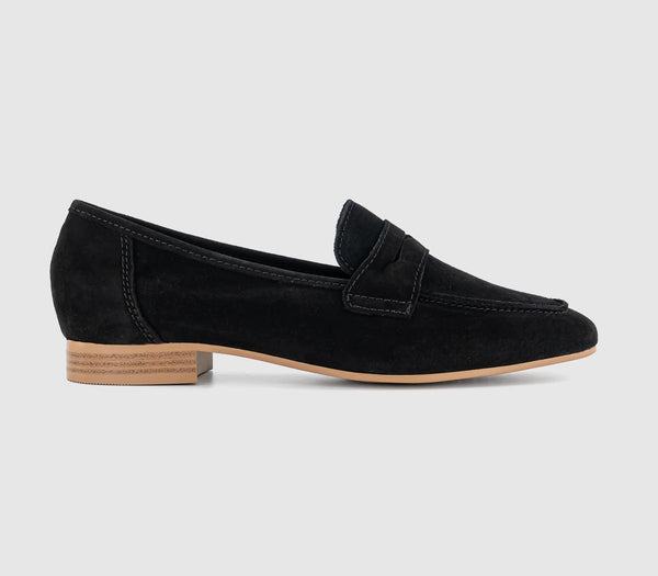 Womens Office Fortunate Unstructured Suede Loafer Black Suede