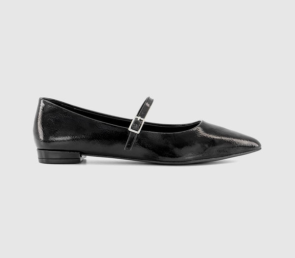 Womens Office Freddie Pointed Toe Mary Jane Black Patent