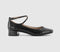 Womens Office Francesca Cross Over Ankle Strap Mary Janes Black Patent