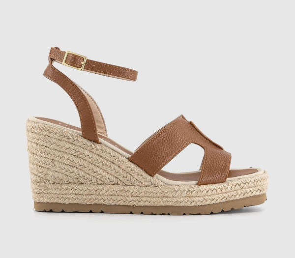 Womens Office Harbour Cut Out Espadrille Wedge Tan