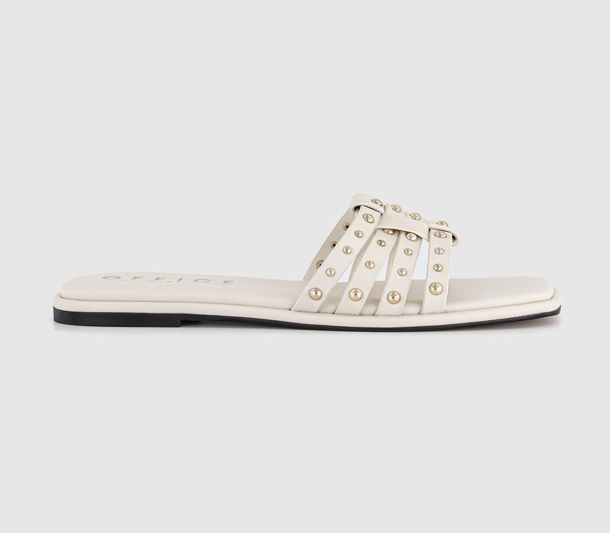 Womens Office Sawyer Stud Embellished Slides White