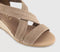 Womens OFFICE Maiden Cross Strap Espadrille Wedge Taupe Suede