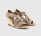 Womens OFFICE Maiden Cross Strap Espadrille Wedge Taupe Suede