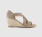 Womens OFFICE Maiden Cross Strap Espadrille Wedge Taupe Suede