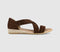 Womens OFFICE Hallie Cross Strap Espadrilles Brown Suede