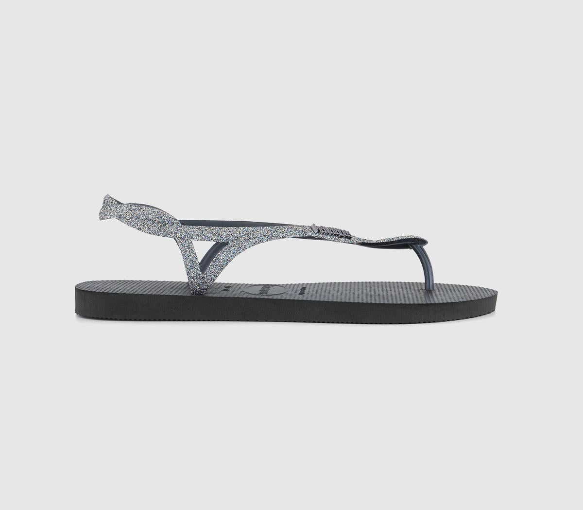 Womens Havaianas Luna Premium Black Dark Grey