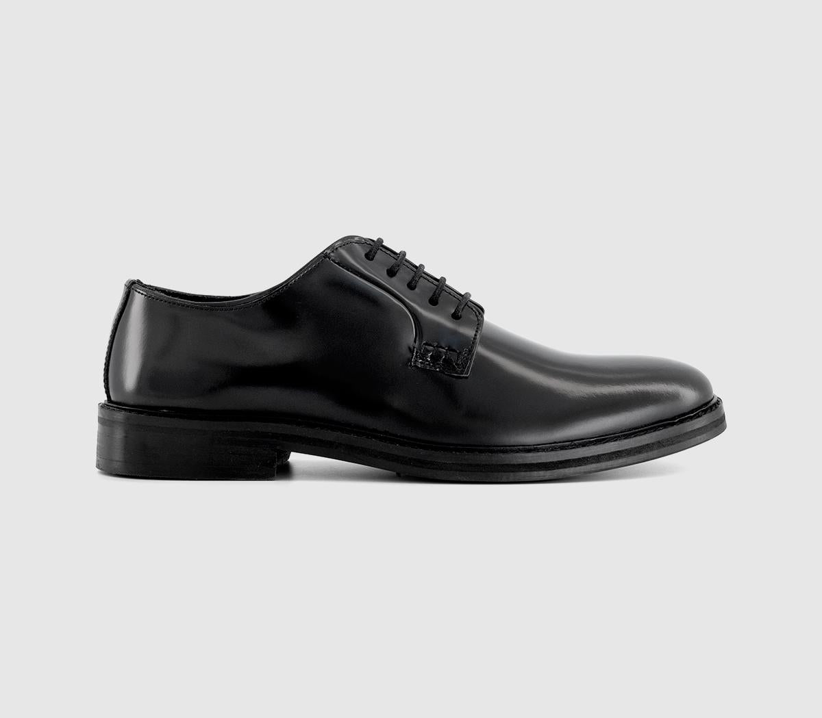 Mens Office Mornington 5 Eye Derby Shoes Black Leather