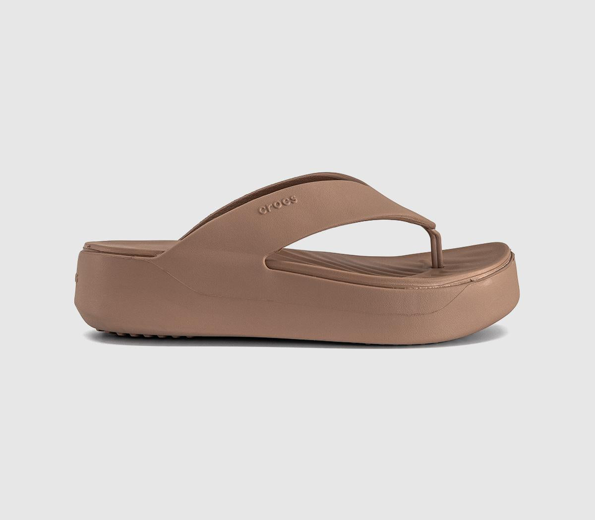 Womens Crocs Getaway Platform Flip Flops Milk Chocolate