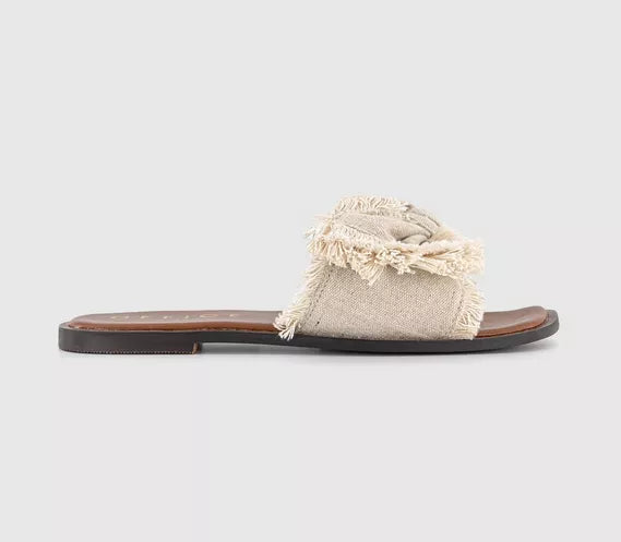 Womens OFFICE Skye Bow Detail Slides Off White