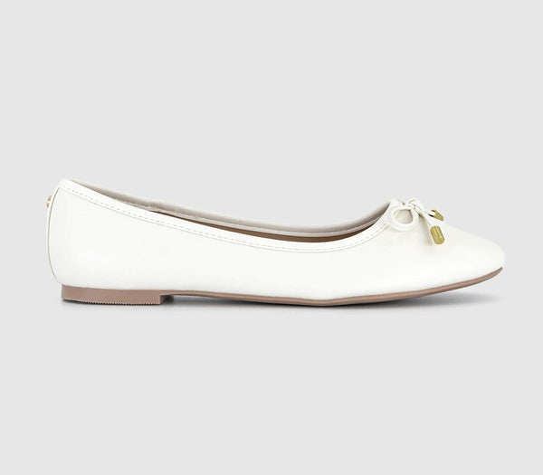 Womens Office Flora Bow Detail Ballet Flats Cream