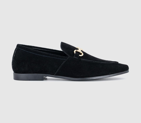 Mens OFFICE Memming 2 Snaffle Loafers Black Suede