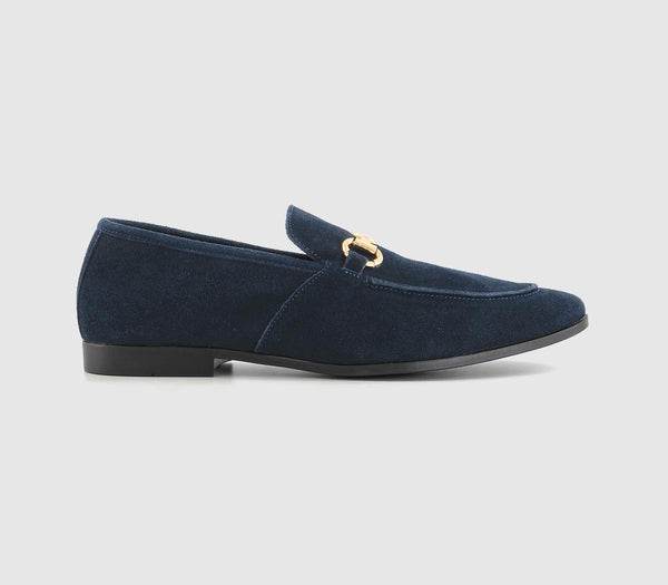 Mens Office Memmings2 Snaffle Loafers Navy Suede