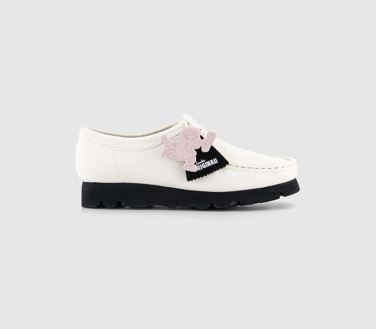 Womens Clarks Originals Paper Girl Wallabees White Black