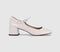 Womens Office Magnolia Single Strap Mary Jane Block Heels Cream Patent