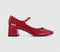 Womens Office Magnolia Single Strap Mary Jane Block Heels Red Patent