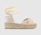 Womens Office Tango Twisted Platform Sandals Cream Canvas