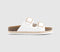 Womens Office Sundrop Double Buckle Platform Footbed Sandals White